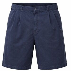 Cambridge Classics Chino Shorts Mens 40 Navy‎ Blue Pleated Cotton Twill Casual